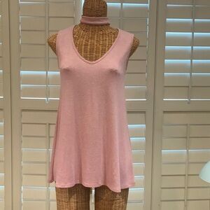 Caution To The Wind Pink Tank Top with Scoop Neckline
